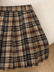 SHEIN 青少年女孩秋季上衣2件套T恤套裝，復古、寬鬆、針織、休閒、秋季、假日穿搭、舒適 - 杏色 - 查看 6