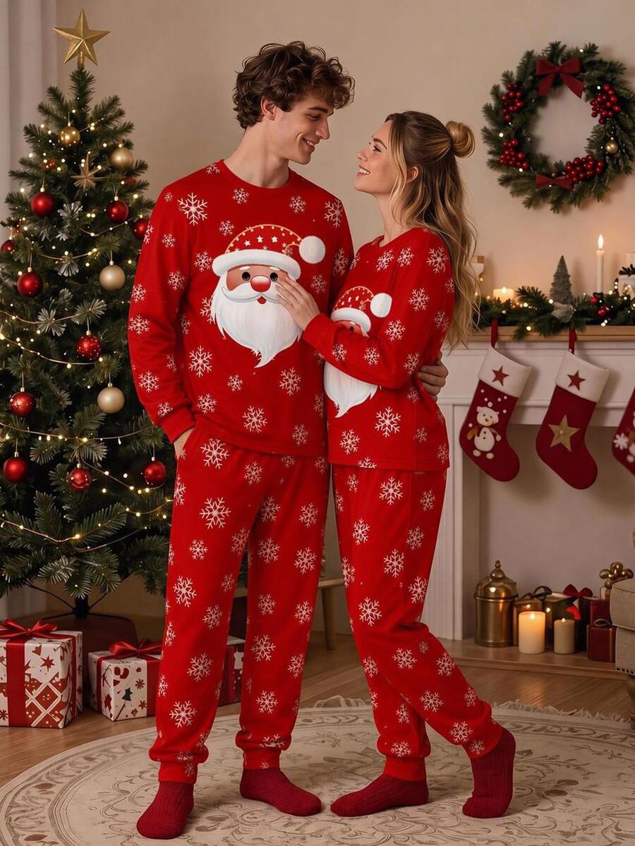 Manfinity Homme [Excl, Baby & Kids]Men Loungewear Sets,Cozy Snowflake ...