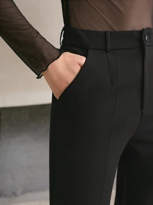 MOTF BLACK DRESS PANTS, NO BELT - Black - View 2