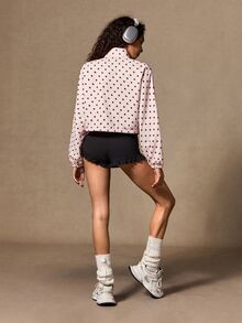 VARSIVA Women's Polka Dot Colorblock Casual Daily Outdoor Sports Jacket - Multicolor - View 5