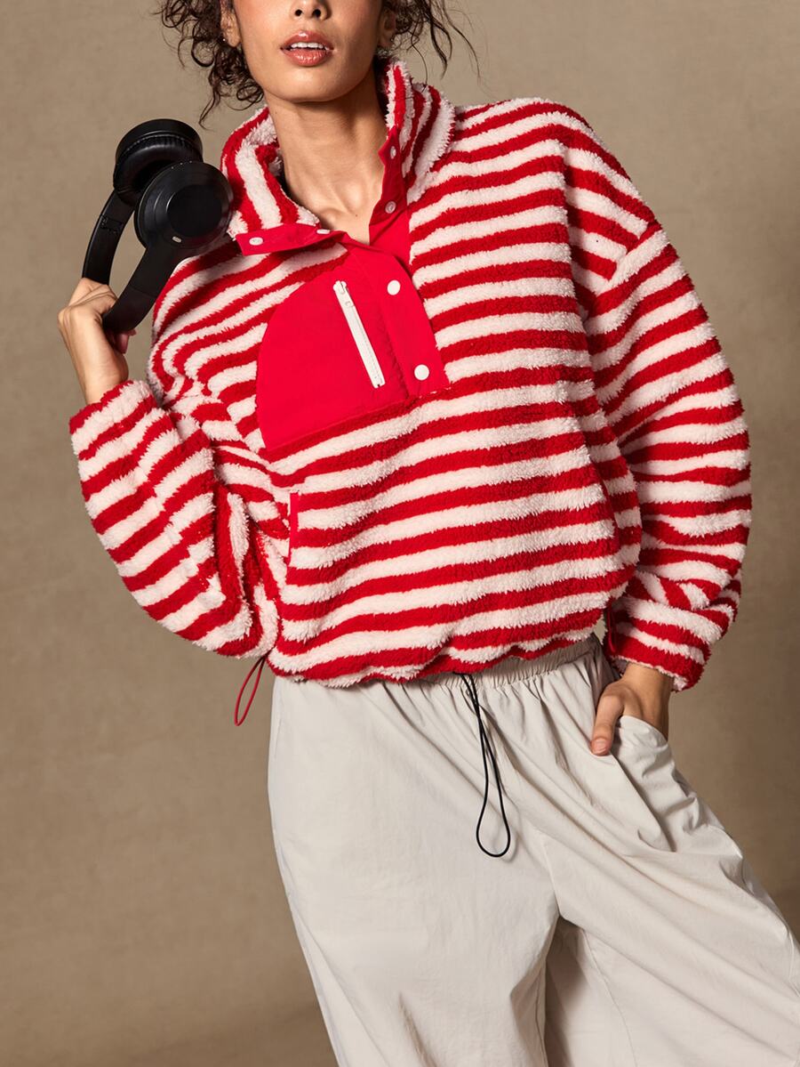VARSIVA Women's Striped Casual Daily Travel Sports Jacket - Multicolor - View 1