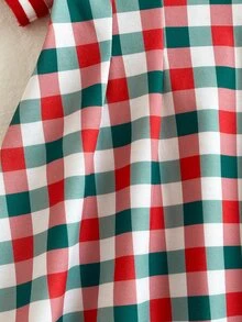 SHEIN 1件女嬰白色休閒洋裝，羅紋領口與袖口，適合居家休閒、外出、運動、派對 - 彩色 - 查看 9