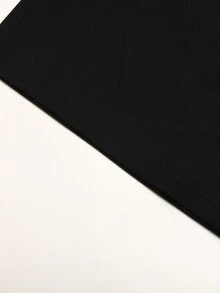 SHEIN Tween女孩秋冬春季休閒正式優雅返校穿搭，黑白對比珍珠鈕扣長袖上衣與直筒長褲2件套，法式優雅套裝 - 黑與白 - 查看 11