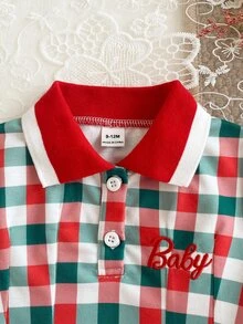 SHEIN 1件女嬰白色休閒洋裝，羅紋領口與袖口，適合居家休閒、外出、運動、派對 - 彩色 - 查看 3