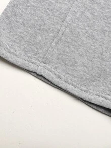 SHEIN Tween女孩2件組兒童保暖運動套裝，大廓形NYC城市印花衛衣與寬腿運動長褲，秋季返校休閒服飾 - 淺灰色 - 查看 10