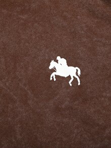 SHEIN Tween女孩可愛圓領運動衫與運動長褲2件套，秋季返校穿搭，休閒穿著 - 棕色 - 查看 7