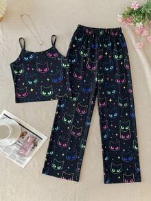 Tween Girl Casual Daily Kids Versatile Comfortable Slim Fit Floral Print Loungewear - Khaki - View 2