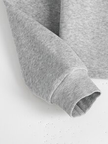 SHEIN Tween女孩2件組兒童保暖運動套裝，大廓形NYC城市印花衛衣與寬腿運動長褲，秋季返校休閒服飾 - 淺灰色 - 查看 7