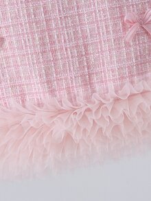 SHEIN Flower Girl Elegant 3D Bow Decor Sleeveless Dress, Suitable For Wedding, Party, Birthday, Holiday, Photo Shooting, Summer Autumn Fall - Pink - View 8