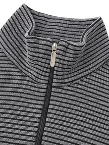 Manfinity CasualKnits 男士秋冬半開領針織套頭毛衣 - 深灰色 - 查看 4