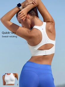 GLOWMODE Fall State Crossover Sports Bra With 3D Cups High-Impact Support Training Workout Running Gym Fitness Daily Active Wear - White - View 11