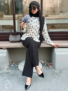 Solavon Women's Polka Dot Casual Versatile Daily Wear Blouse - Apricot - View 4