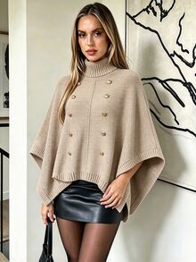 INAWLY Women's Solid Color Casual Versatile Daily Wear Sweater - Khaki - View 6