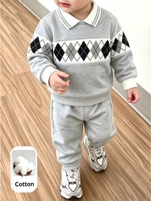 Boys' Fashionable Sports Long Sleeve Sweatshirt And Pants Set, Comfortable Daily Outfit For School And Outdoor Wear - Multicolor - View 3