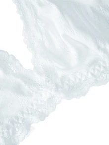 Ocili 100%純棉提花針織舒適極簡平滑無鋼圈蕾絲飾邊內衣女款 - 藍色 - 查看 9