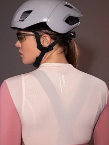 Powerista Women's Pink Slim Fit Stand Collar Long Sleeve Jacket Style Cycling Jersey - Pink - View 7