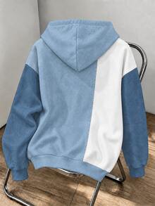 Daypath Áo hoodie nam size lớn phối màu xanh trắng họa tiết chữ HK - Nhiều màu - Xem 2