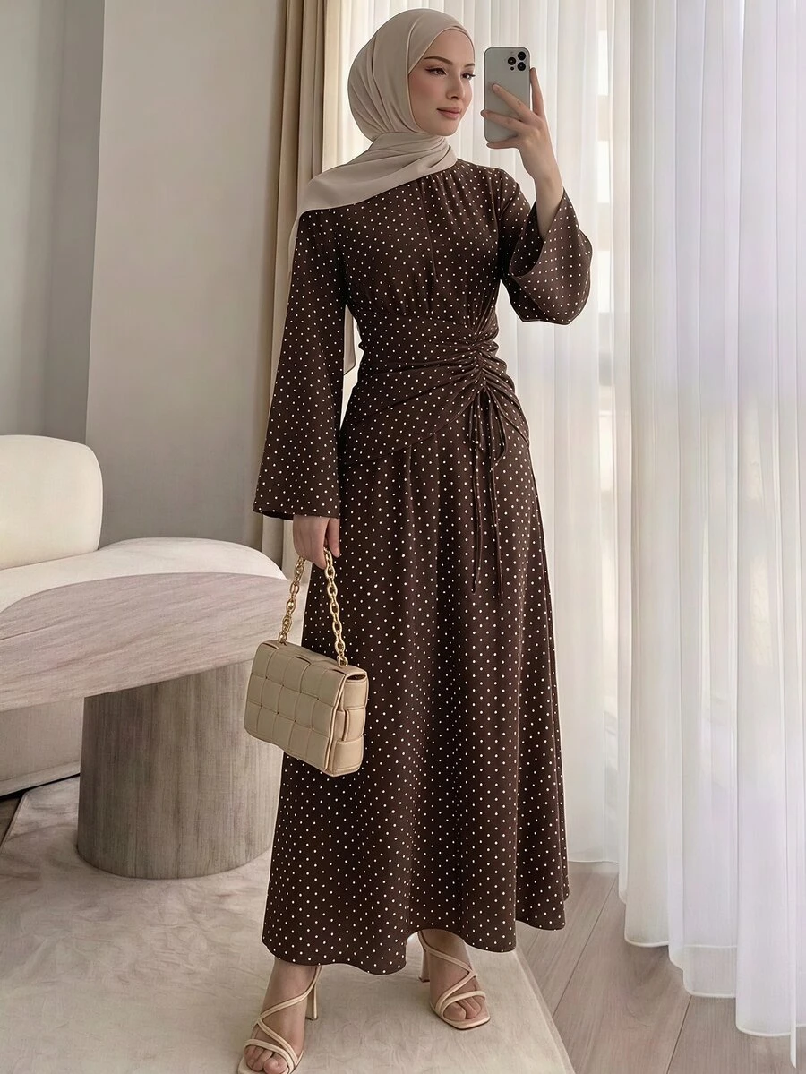 Solavon Women's Long Polka Dot Elegant Dress, Suitable For Dating And Going Out - Multicolor - View 1