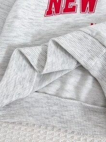 SHEIN 女嬰幼兒女童 2件組秋冬休閒可愛衛衣與長褲套裝，柔軟復古聖誕風 - 彩色 - 查看 7