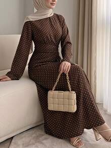 Solavon Women's Long Polka Dot Elegant Dress, Suitable For Dating And Going Out - Multicolor - View 3