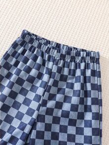 SHEIN 小男孩休閒運動 Y2K 日常舒適街頭風百搭背印衛衣褲套裝，2 件組，適合外出、上學、日常聚會，春夏秋冬四季穿著，開學穿搭，秋季穿搭 - 彩色 - 查看 6