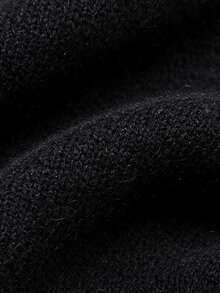 Penseblé Elegant High Neck Bow One-Shoulder Long Sleeve Slim Fit Bodycon Sweater Dress For Women - Black - View 6