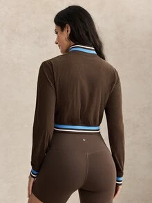 Activina Women's Colorblock Casual Daily Outdoor Sports Jacket - Brown - View 2