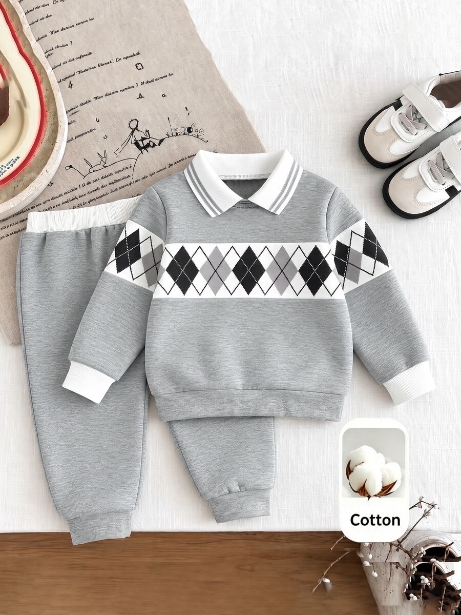 Boys' Fashionable Sports Long Sleeve Sweatshirt And Pants Set, Comfortable Daily Outfit For School And Outdoor Wear - Multicolor - View 1