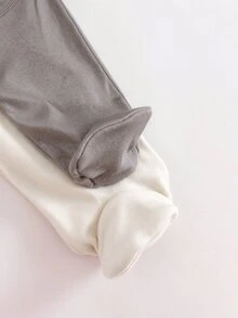 SHEIN 新生兒恐龍印花拉鍊長袖連身衣 - 深灰色 - 查看 5