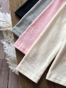 SHEIN 女童 4件組 高領針織休閒 T-恤 冬季上衣 高領 T-shirt 女孩秋季服飾 適合日常穿著 - 彩色 - 查看 9