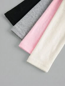 SHEIN 女童 4件組 高領針織休閒 T-恤 冬季上衣 高領 T-shirt 女孩秋季服飾 適合日常穿著 - 彩色 - 查看 7