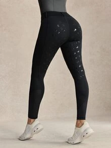 Activina Women's Black Equestrian Riding Pants, Casual Daily Horse Riding Breeches, Comfortable Athletic Active Sporty Athleisure Riding Wear - Black - View 1