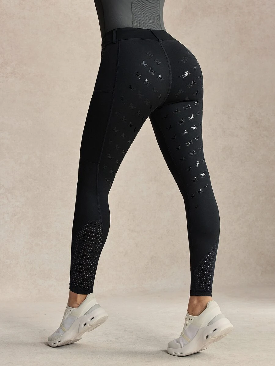 Activina Women's Black Equestrian Riding Pants, Casual Daily Horse Riding Breeches, Comfortable Athletic Active Sporty Athleisure Riding Wear - Black - View 1