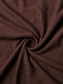 SHEIN BASICS Plus Size Women's Solid Color Crew Neck Long Sleeve Casual T-Shirt - Chocolate Brown - View 8