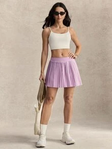 Activina Women's Pleated Pocket Tennis Skort - Purple - View 3
