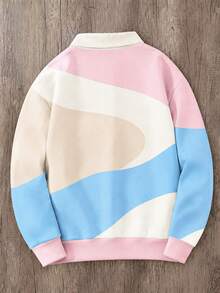 Daypath Men's Button Collar Pullover Sweatshirt - Multicolor - View 3
