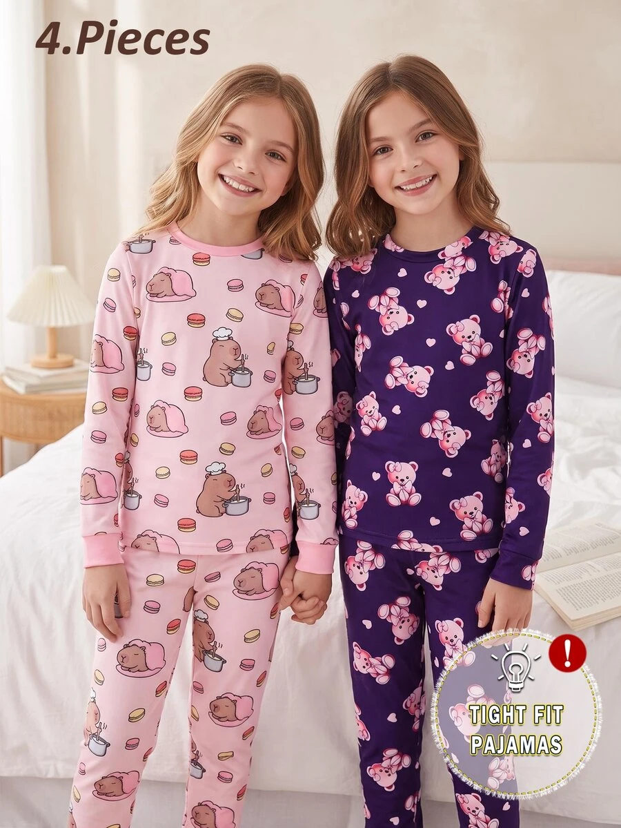 SHEIN 4件組青少年女孩睡衣 - 彩色 - 查看 1