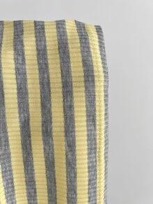 Elamini Women's Bow Design Striped Off-Shoulder Long Sleeve Dress - Yellow - View 6