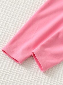 Cozy Pixies Baby Girl 2pcs Set Cute Bow Bear Pattern Striped Crew Neck Sweatshirt And Pink Long Pants - Multicolor - View 7
