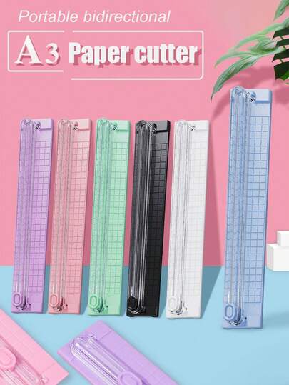 1pc A3/A4 Paper Cutter Portable Photo Cutting Guillotine Trimmer, Mini Rounded Corner Cutter Scrapbooking Tool,Back To School,School Supplies