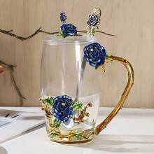 1 Set Creative Enamel Painted Cup Set Including Cup, Lid, Straw - Consists Of Coffee Cup, Tea Cup - Multicolor - View 7