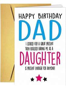 1Pc Funny Birthday Card For Dad, Dad Birthday, Card From Daughter, Family Birthday, For Him, British Humour, Cheeky Card, Rude - Happy Birthday Dad