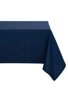 1pc Waterproof And Stain Resistant Tablecloth, Solid Color Jacquard Tablecloth, Diamond Jacquard Craft, Suitable For Dining Table And Living Room, Rectangular, Round, Square, Multi-Size Tablecloth, Outdoor And Indoor, Party, Picnic, Home Decor - Blue - View 3
