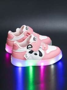 1 par de cómodas y versátiles zapatillas casuales con luces para niñas