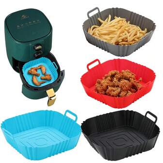 Silicone Air Fryer Liner,Air Fryer Mat,Barbecue Pot Tray Pad BBQ Oven Baking Mold ,Reusable Silicone Baking Mat,Kitchen Gadgets