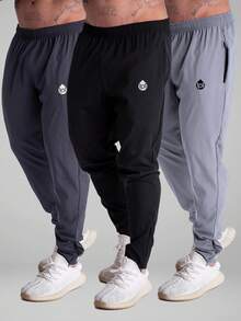 Kit 3 Ultra Light Men's Gym Sports Pants - Đá lửa - Xem 1