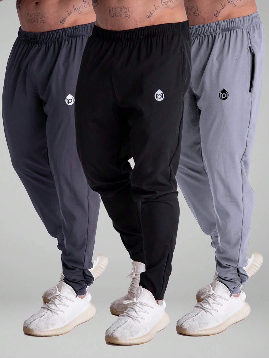 Kit 3 Ultra Light Men's Gym Sports Pants - Đá lửa - Xem 1