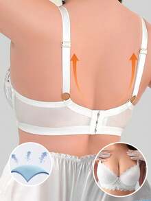 Sujetador con aros y encaje para mujer talla grande - Blanco - Ver 6