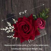 Handgemachter Samt Rosen Haarkamm, Hochzeitsfeier Haaraccessoire, künstliche Blumen Braut Haarschmuck, künstliche Blumen Rosen Haarspange, perfekt für Abschlussball, Bankett, Veranstaltungen