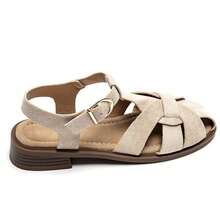 Sandales Élégantes à Lanières Entrelacées avec Boucle Ajustable - Confort et Style Assurés ! - 米色 - 查看 2